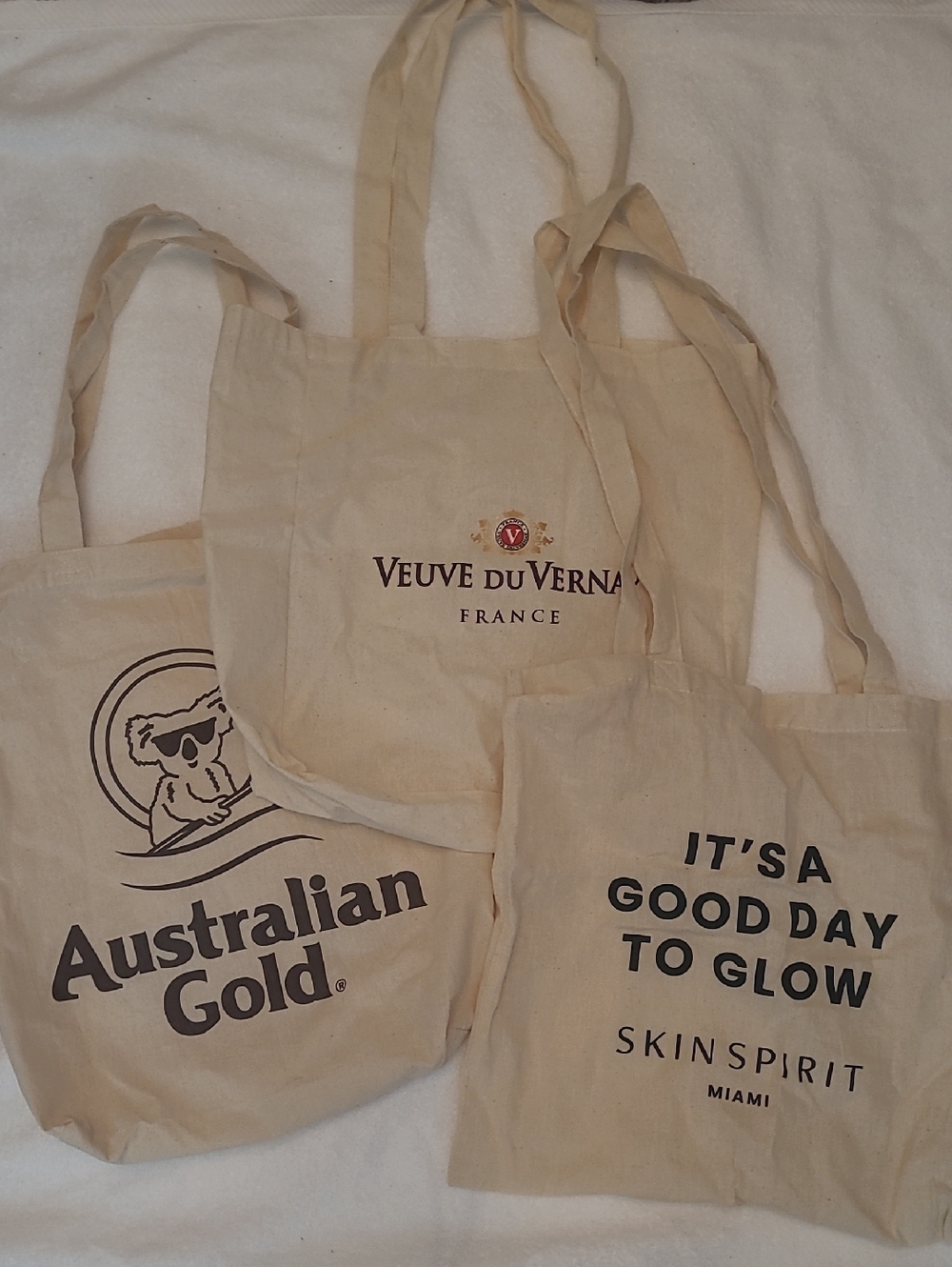 Branded Canvas BEIGE Tote Bundle Of 3